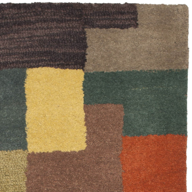 Wrought Studio Amier Handmade Wool Blue/Brown/Beige Rug & Reviews Wayfair